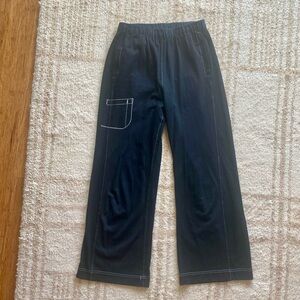 Yoshi Kondo Black Elastic Waist Pants with Contrast Stitching
